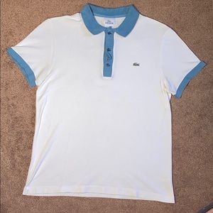 LACOSTE polo White & Blue Size 5 fits size M